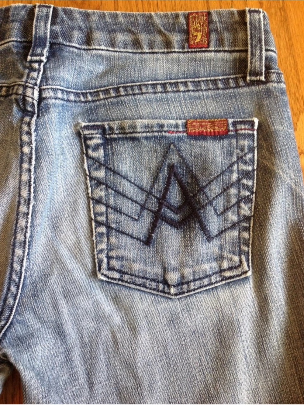 7 For All Mankind A Pocket Bootcut Women’s Blue Jeans size 0 25 X 31 #55